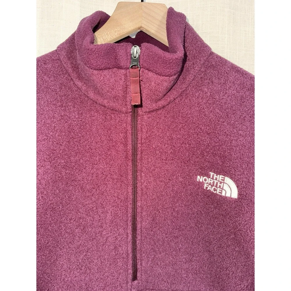 The North Face Men's Sz M Campbell‎ 1/2 Zip Fleece Pullover Jacket Burgundy